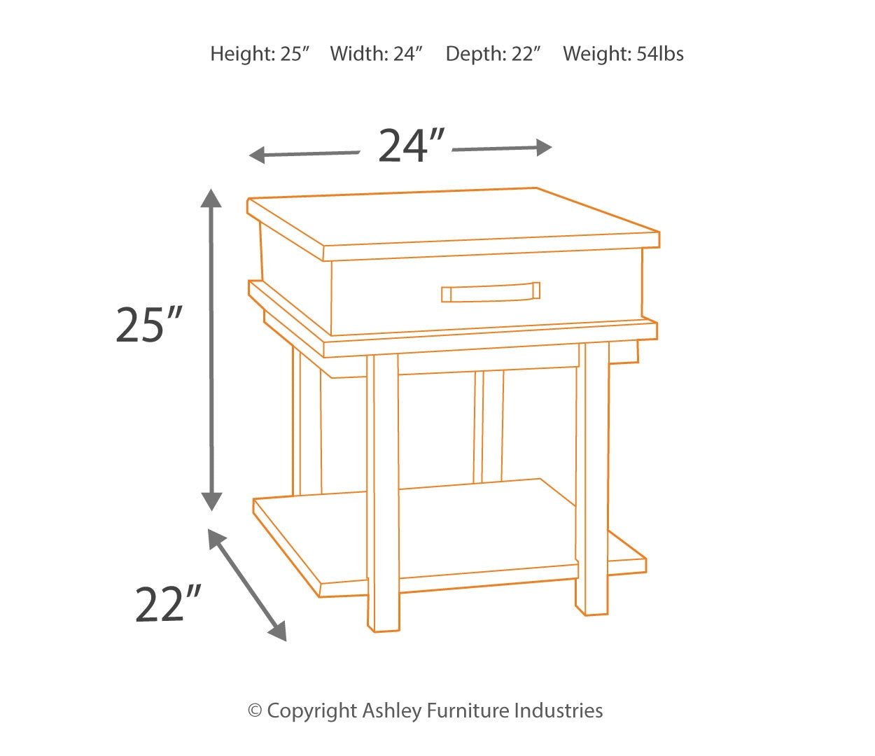 Stanah Rectangular End Table