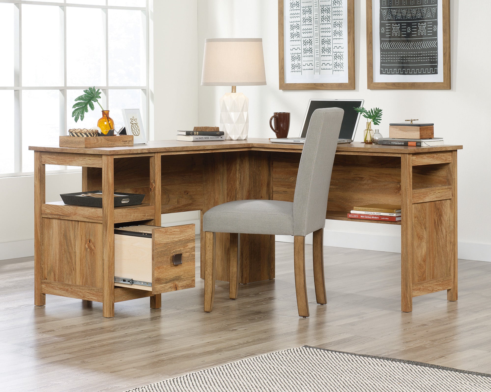 Cannery Bridge  L-Shaped Desk Sindoori Mango