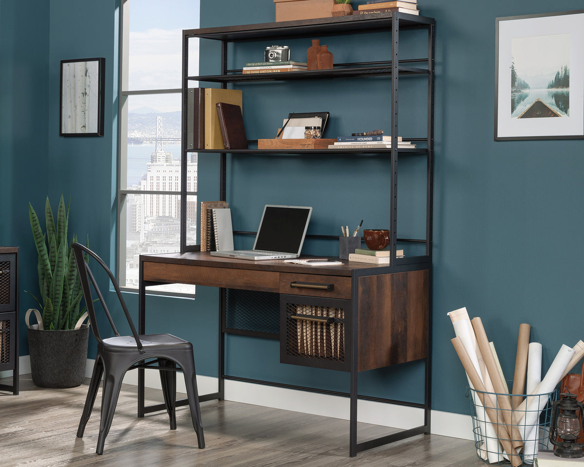 Briarbrook Computer Desk with Hutch in Barrel Oak