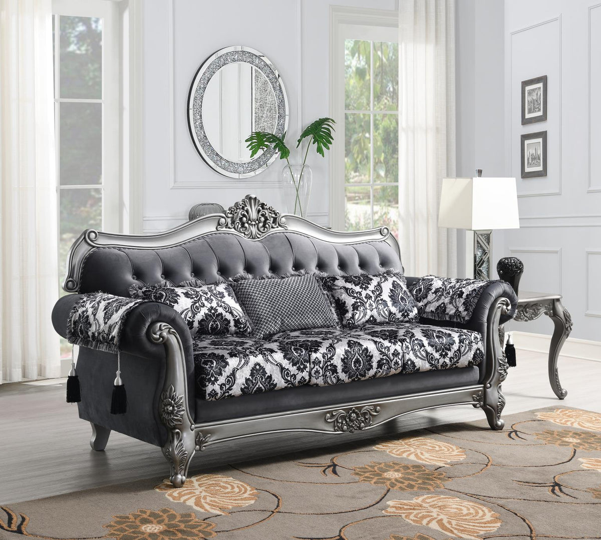 Traditional Gray Loveseat