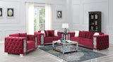 Burgundy Velvet Sofa