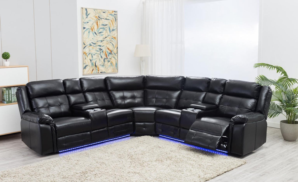 Black 3 Pc Power Reclining Sectional