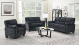 Charcoal Chenille Loveseat W/Nailhead