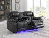 Gray Power Reclining Loveseat W/Led Light & Speaker