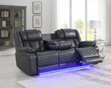 Gray Power Reclining Sofa W/Led Light