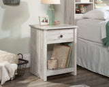 River Ranch Rustic Night Stand with Drawer in White Plank