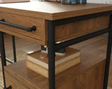 Iron City  L-Shaped Home Office Desk in Checked Oak