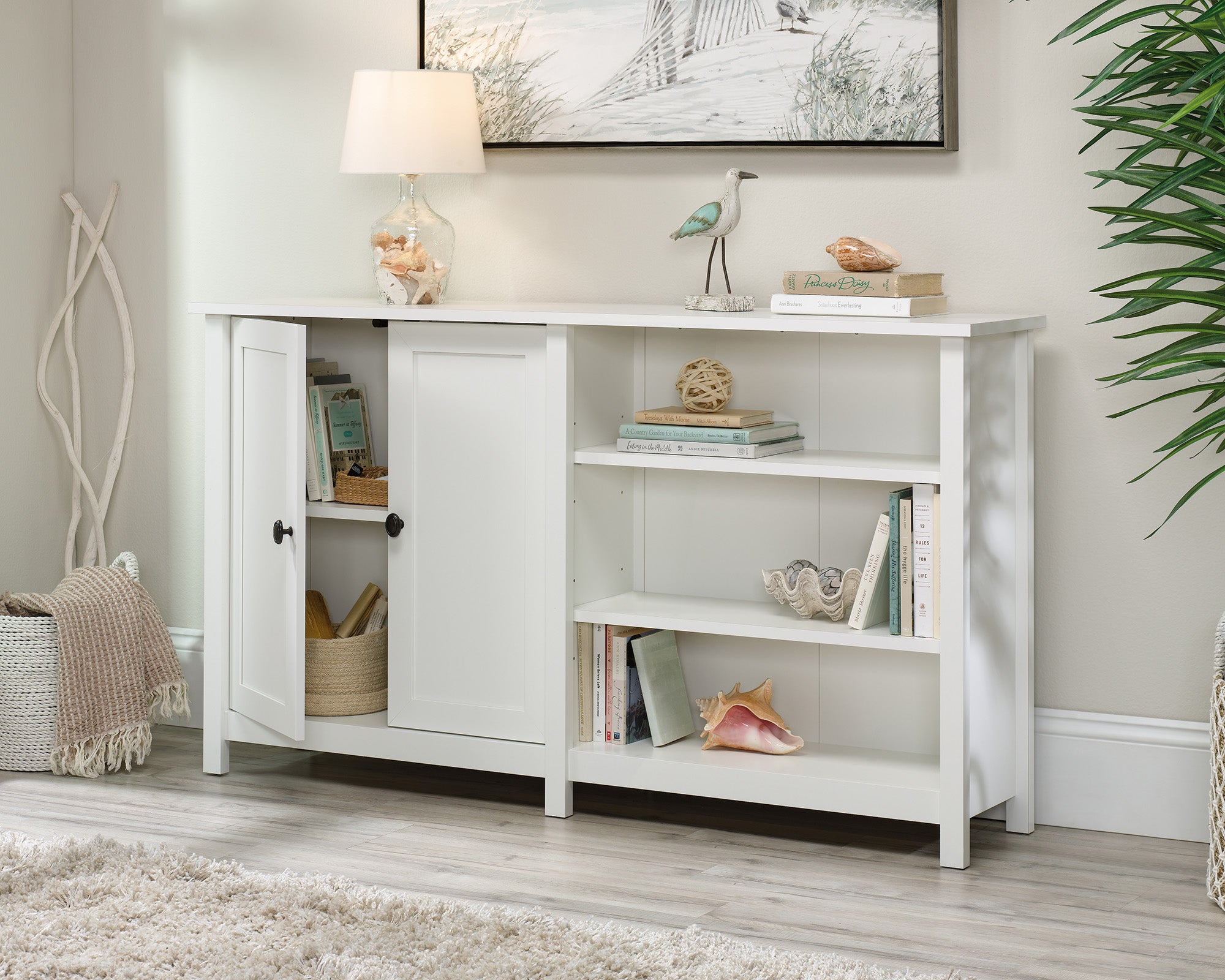 County Line  Storage Console TV Stand in Soft White