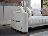 Bellona Veronica 3 Seat Sleeper Sofa (Merit Cream Plain) by Bellona