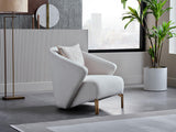 Bellona Veronica Accent Chair (Perla Cream Main/Almira Gold) by Bellona