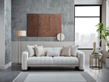 Bellona Veronica 3 Seat Sleeper Sofa (Merit Cream Plain) by Bellona