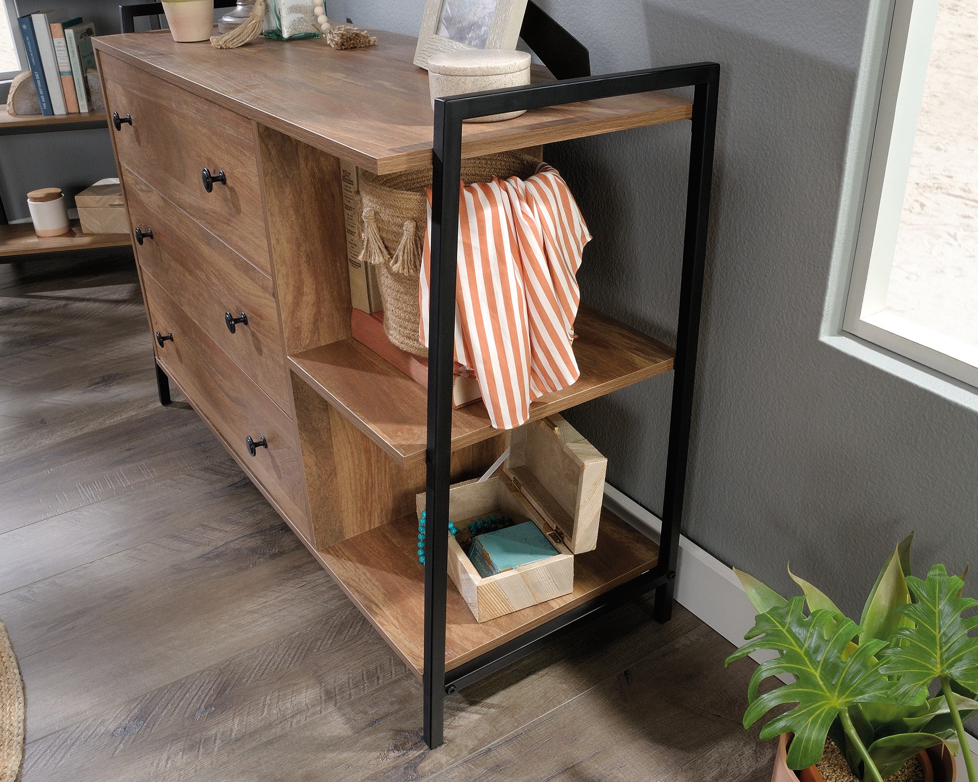 North Avenue  3-Drawer Dresser with Open Shelves