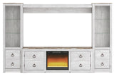 Willowton 4-Piece Entertainment Center with Electric Fireplace