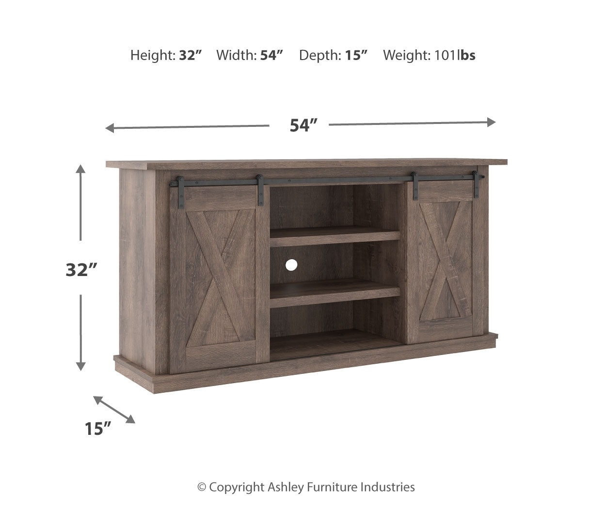 Arlenbry LG TV Stand w/Fireplace Option