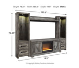 Wynnlow 4-Piece Entertainment Center with Electric Fireplace