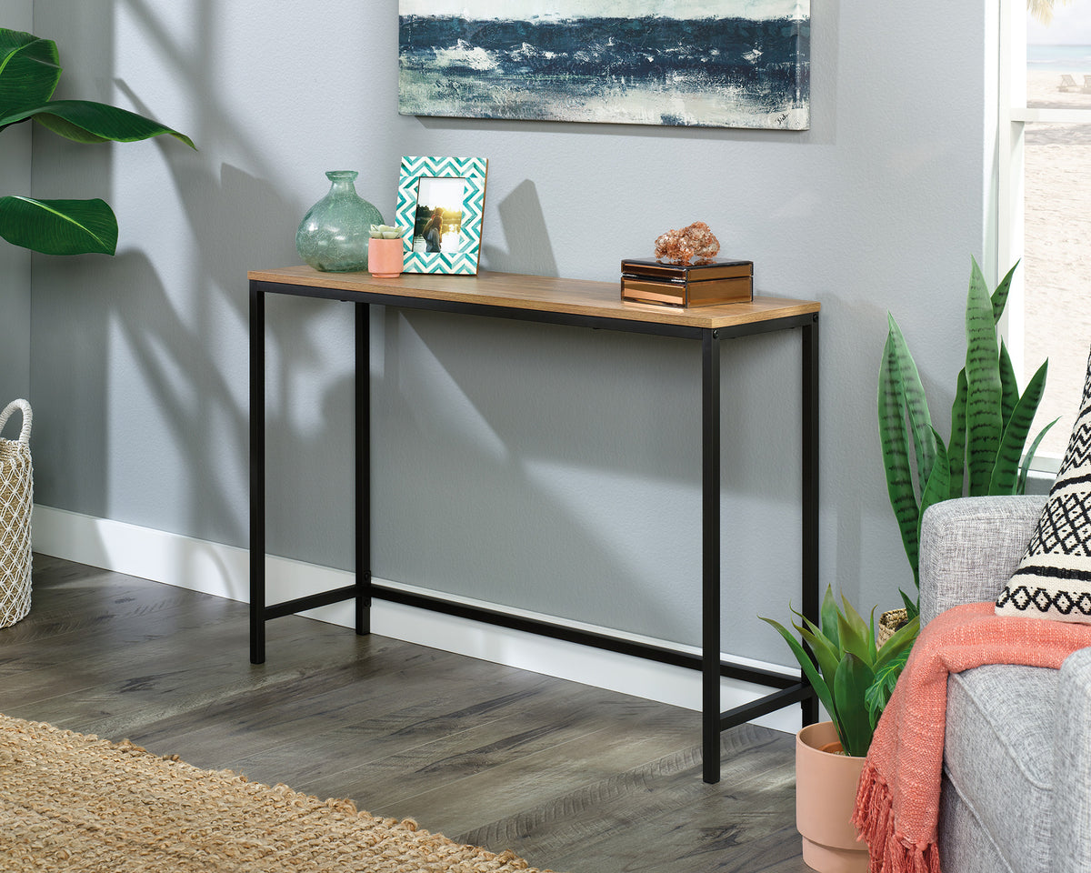 North Avenue  Narrow Metal and Wood Console Table