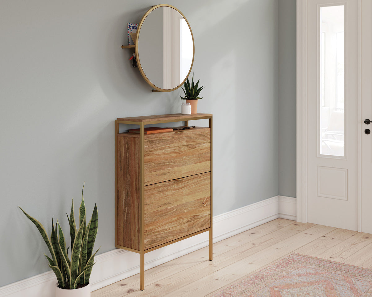 International Lux Wall-Mount Entryway Shoe Cabinet with Mirror