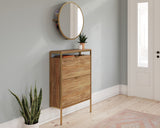 International Lux Wall-Mount Entryway Shoe Cabinet with Mirror