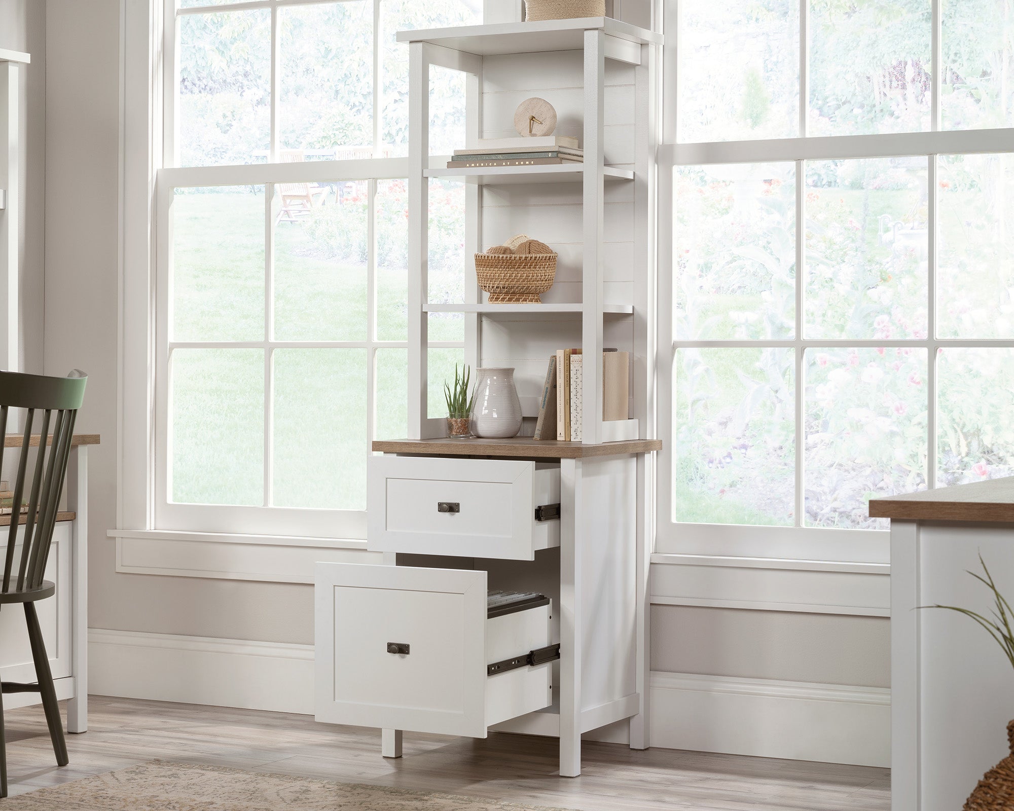 Cottage Road  White Storage Tower Cabinet with Drawers