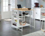 Sauder Select Wood and Metal Kitchen Island with Storage