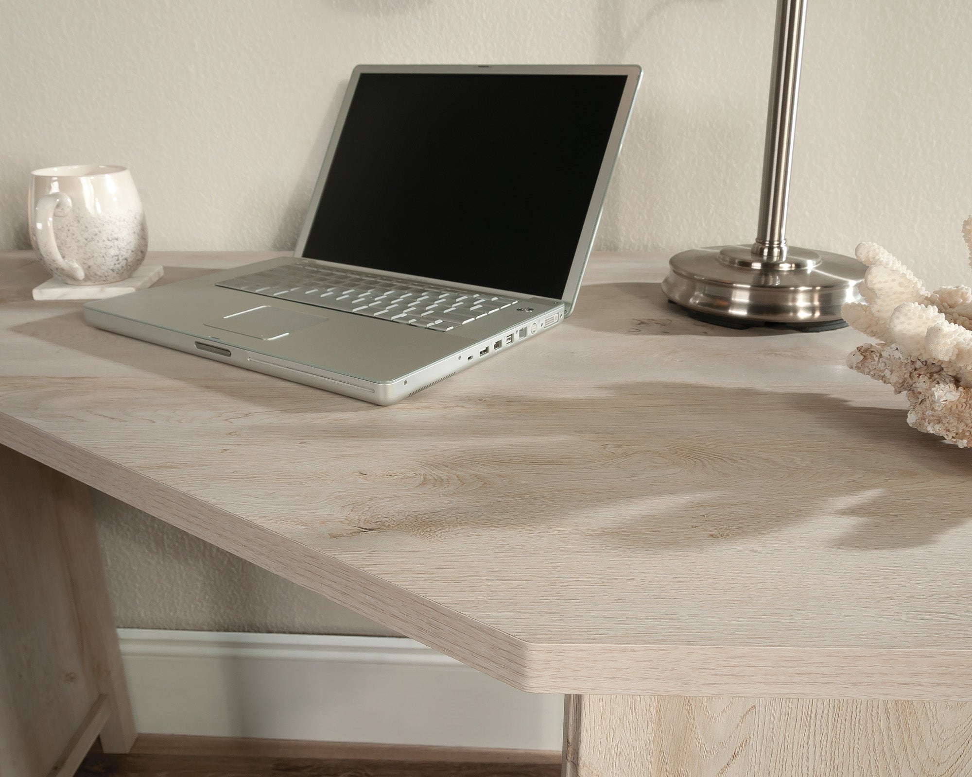 Costa Corner Computer Desk in Chalked Chestnut