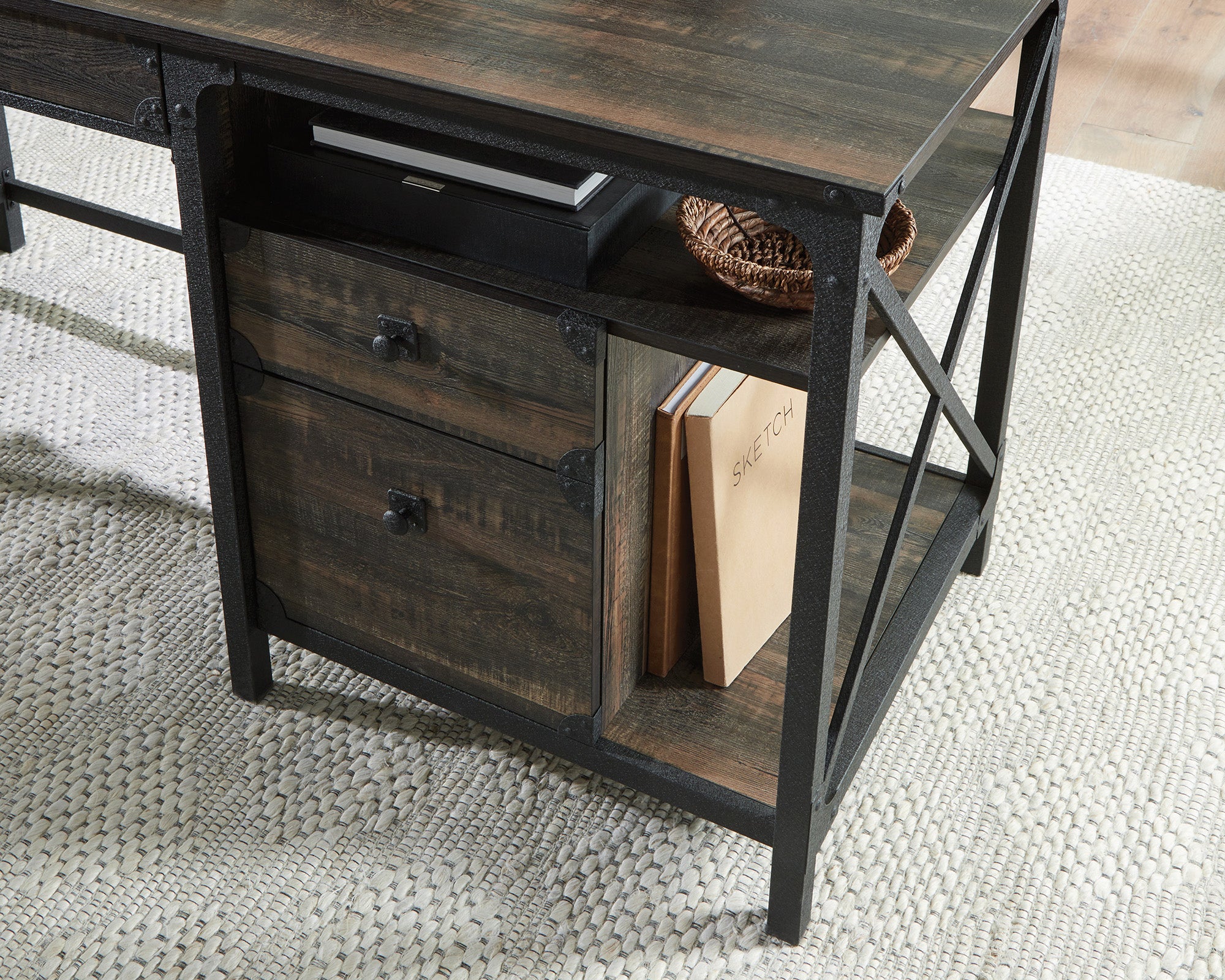 Steel River  Industrial Computer Desk with Storage