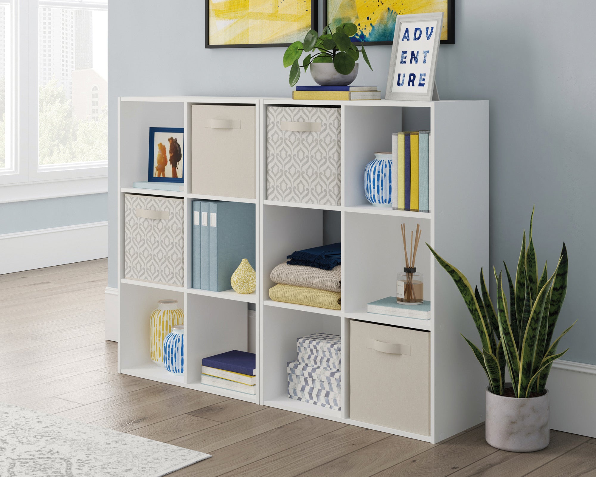 Sauder Select 6-Cube Organizer Storage Cubby Unit in White