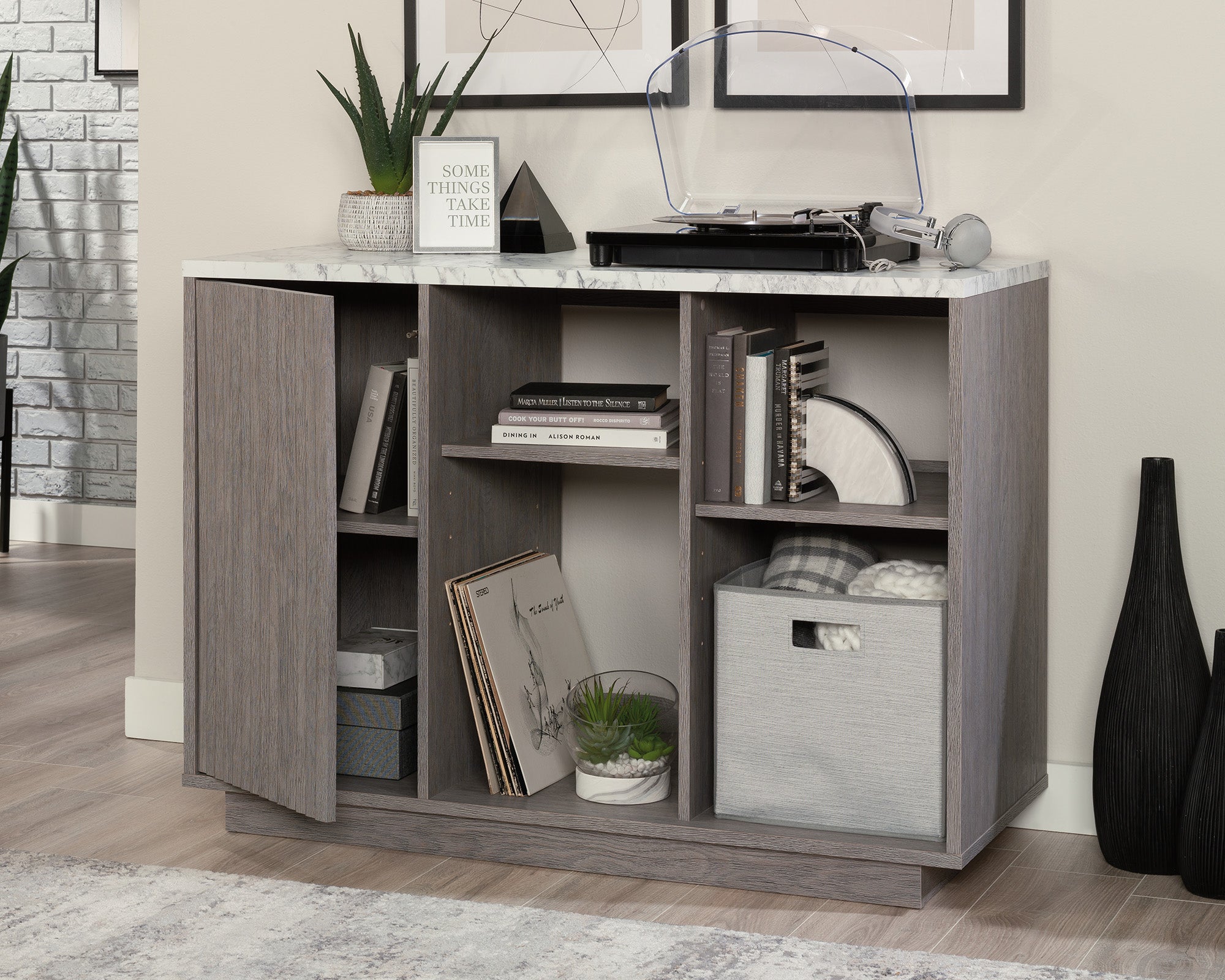 East Rock  Accent Storage Cabinet with Door in Ashen Oak