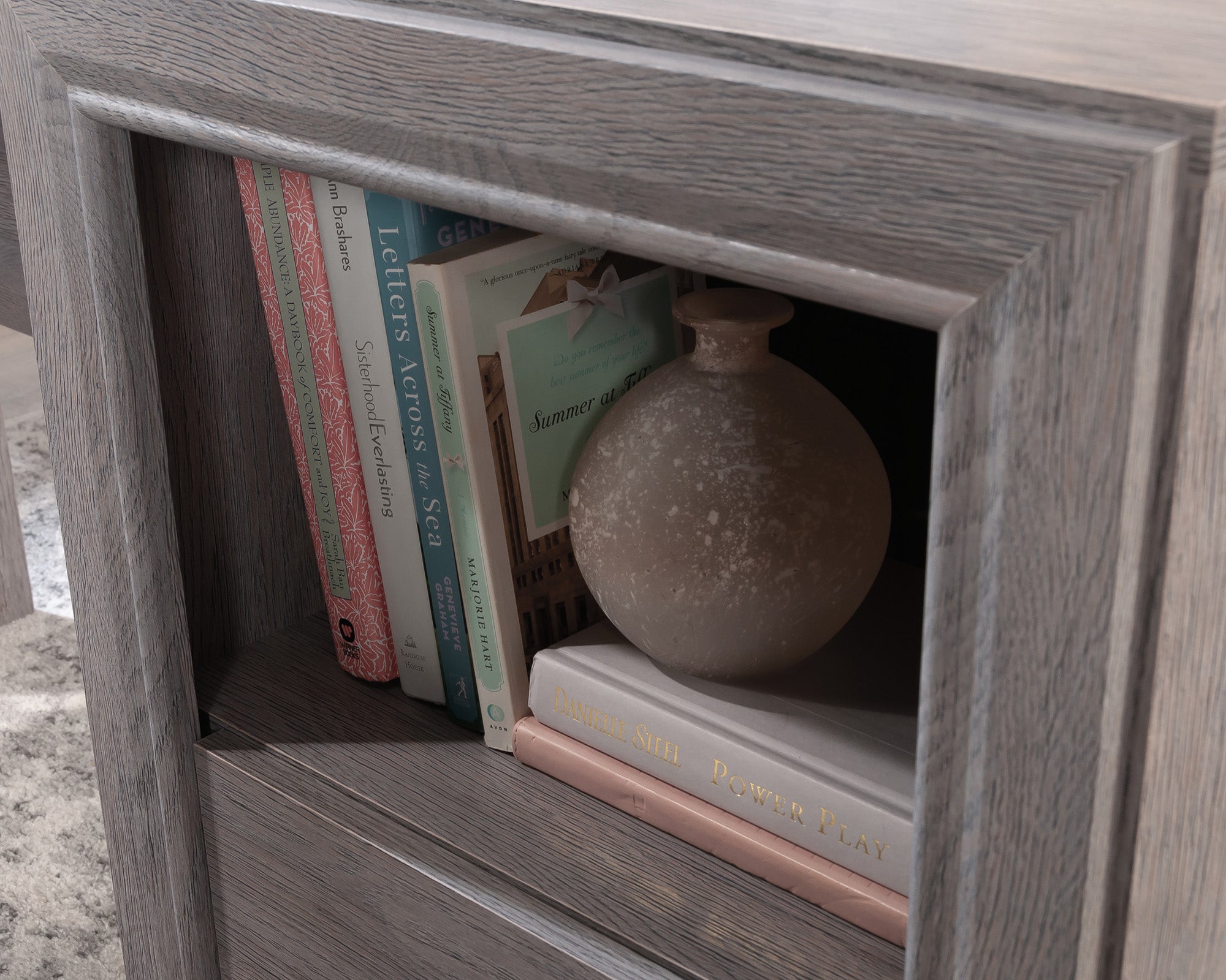 Hayes Garden  L-Shaped Desk with File Drawer in Ashen Oak