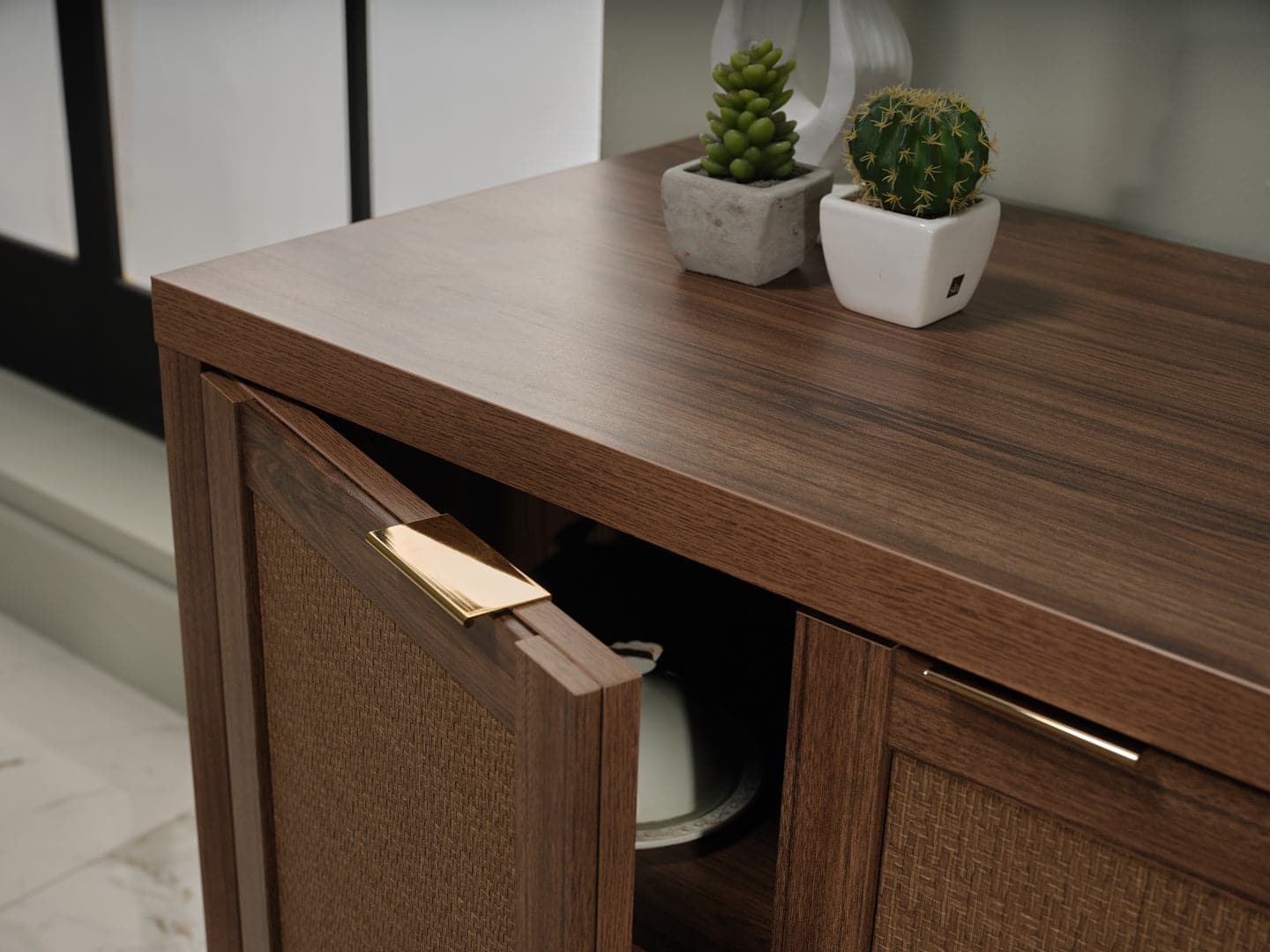 Bellona Arden Console Table (Alegro Walnut) by Bellona Four Door