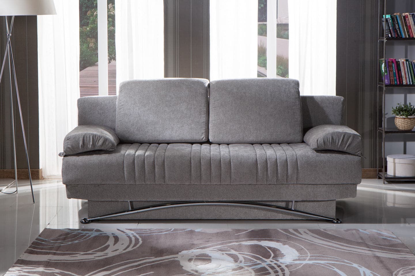 Bellona Fantasy 3 Seat Sleeper Sofa by Bellona VALENCIA GREY PLAIN FABRIC