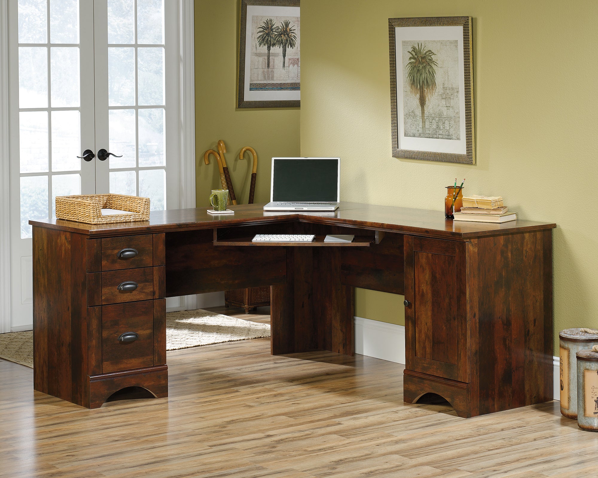 Harbor View  Corner Computer Desk Curado Cherry