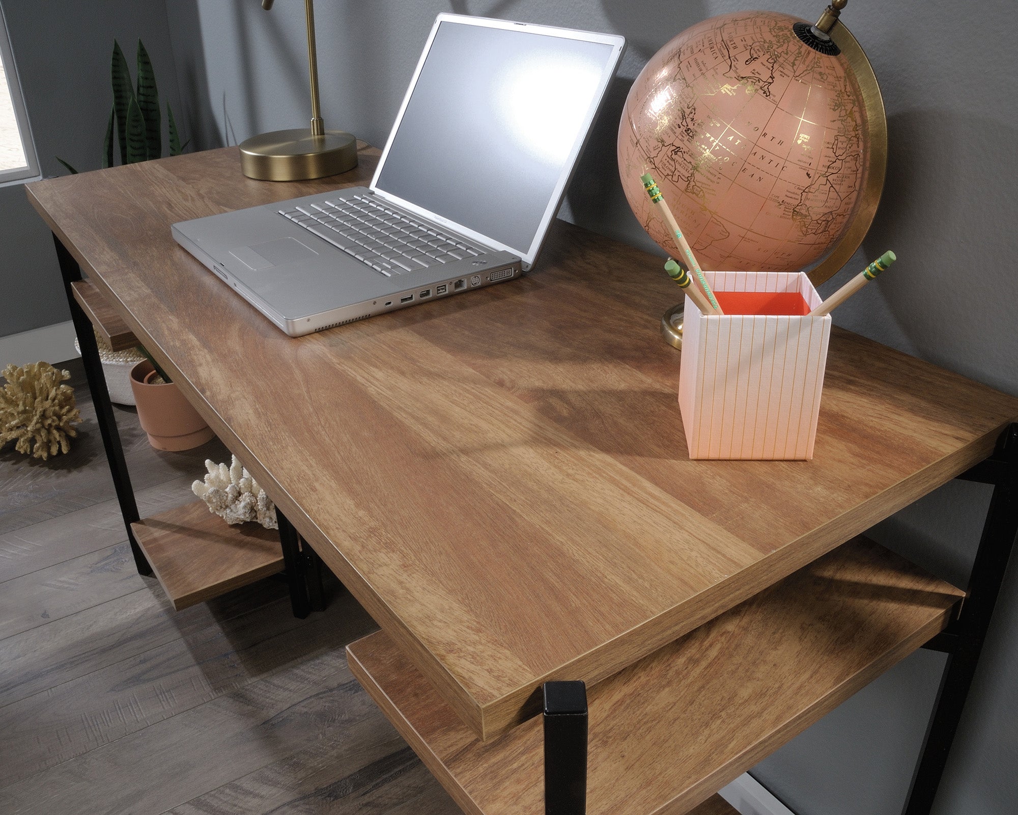 North Avenue  Industrial Computer Desk with Open Shelves