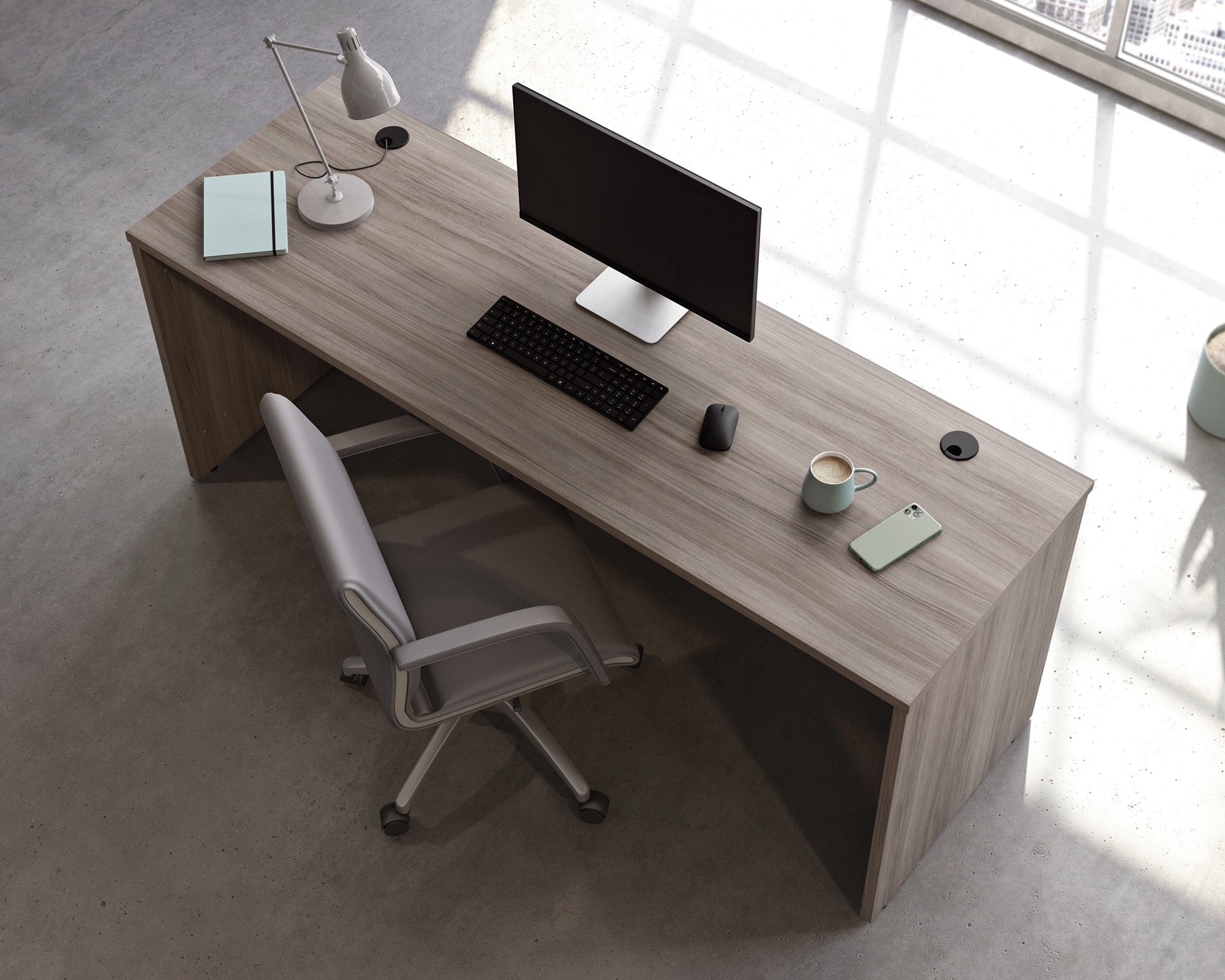 Affirm 72" x 24" Commercial Desk in Hudson Elm