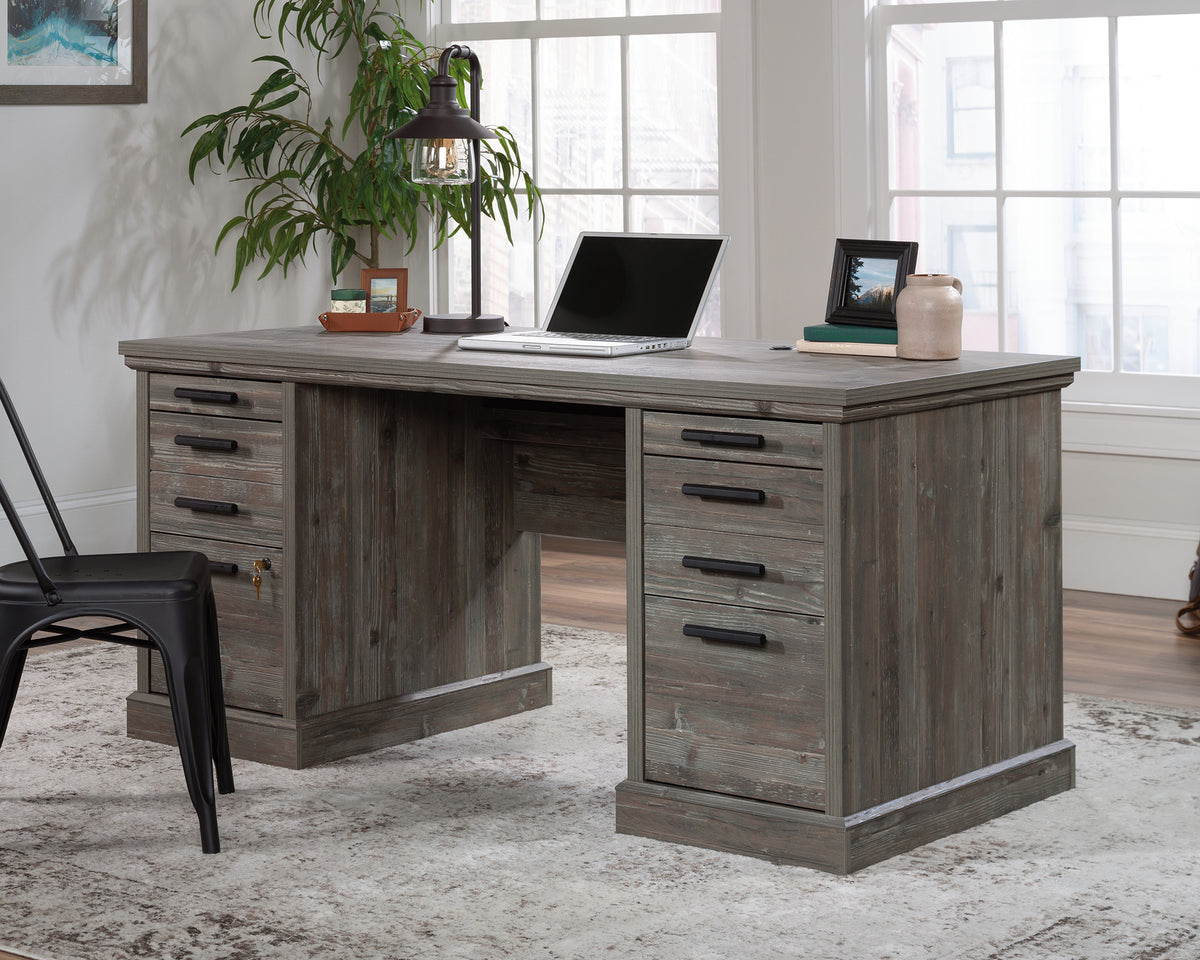 Aspen Post  Double Ped Executive Desk in Pebble Pine