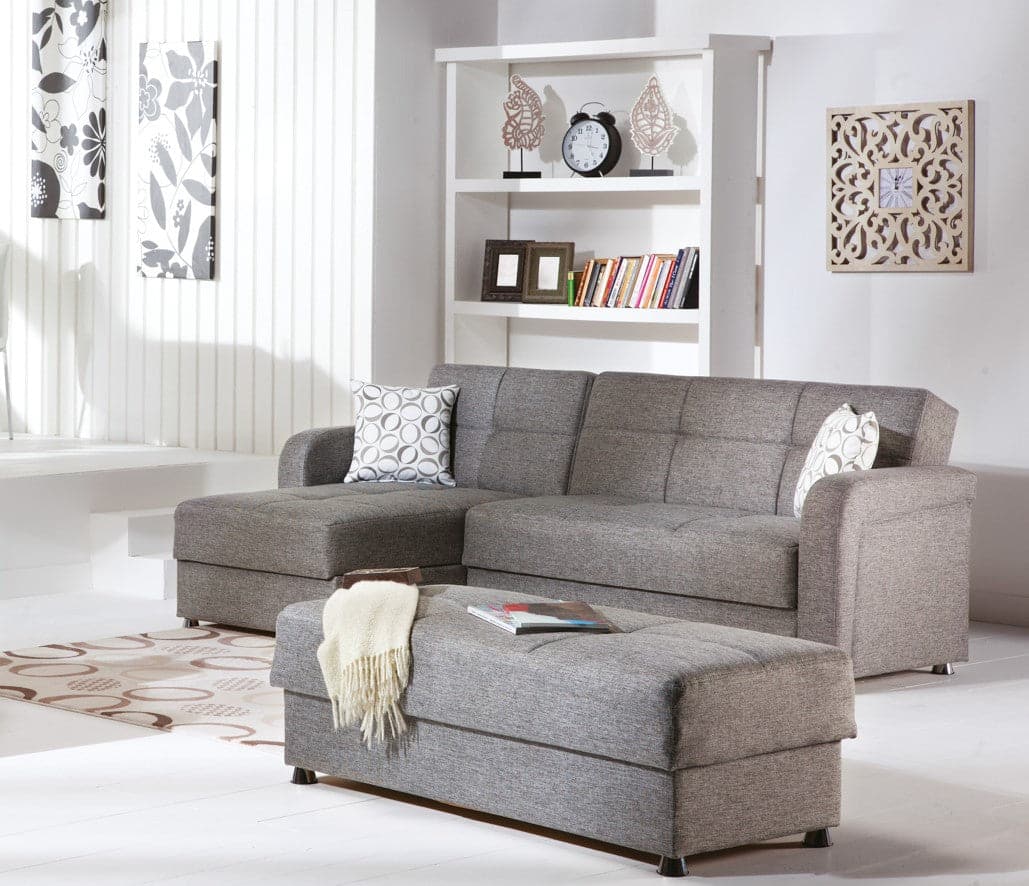 Bellona Vision Sleeper Sectional by Bellona Diego Grey Sectional + Ottoman