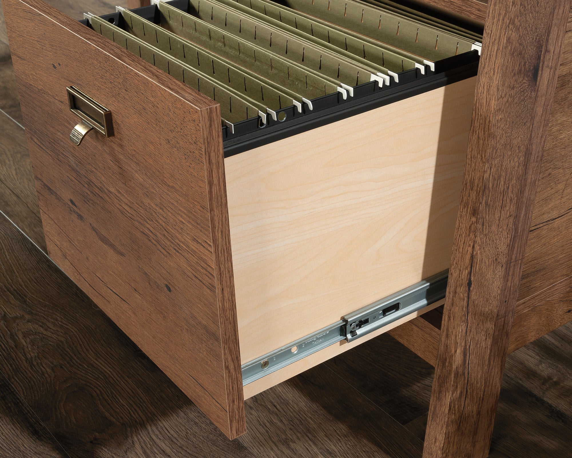 Trestle  L-Shaped Trestle Desk in Vintage Oak