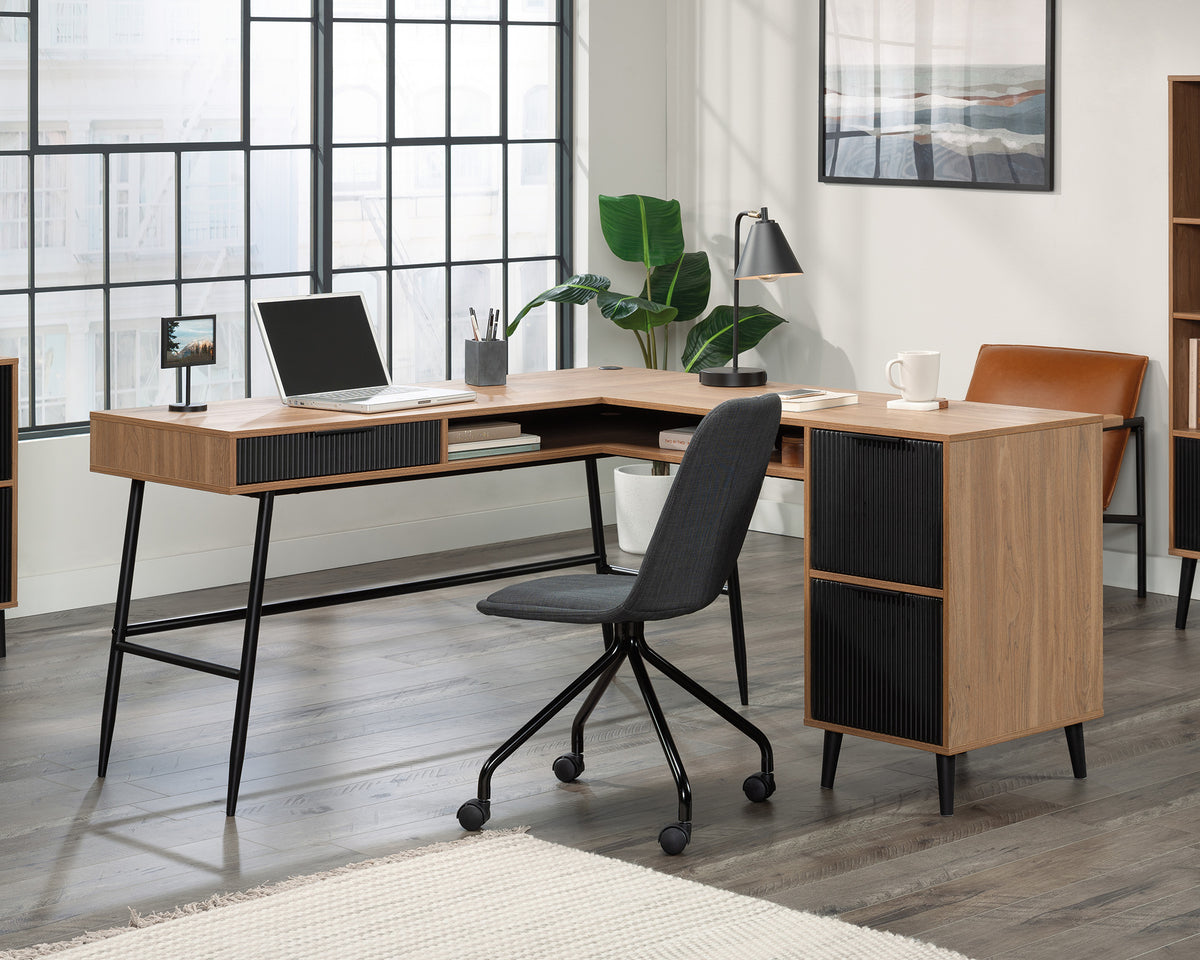 Ambleside  Modern L-Shaped Desk in Serene Walnut