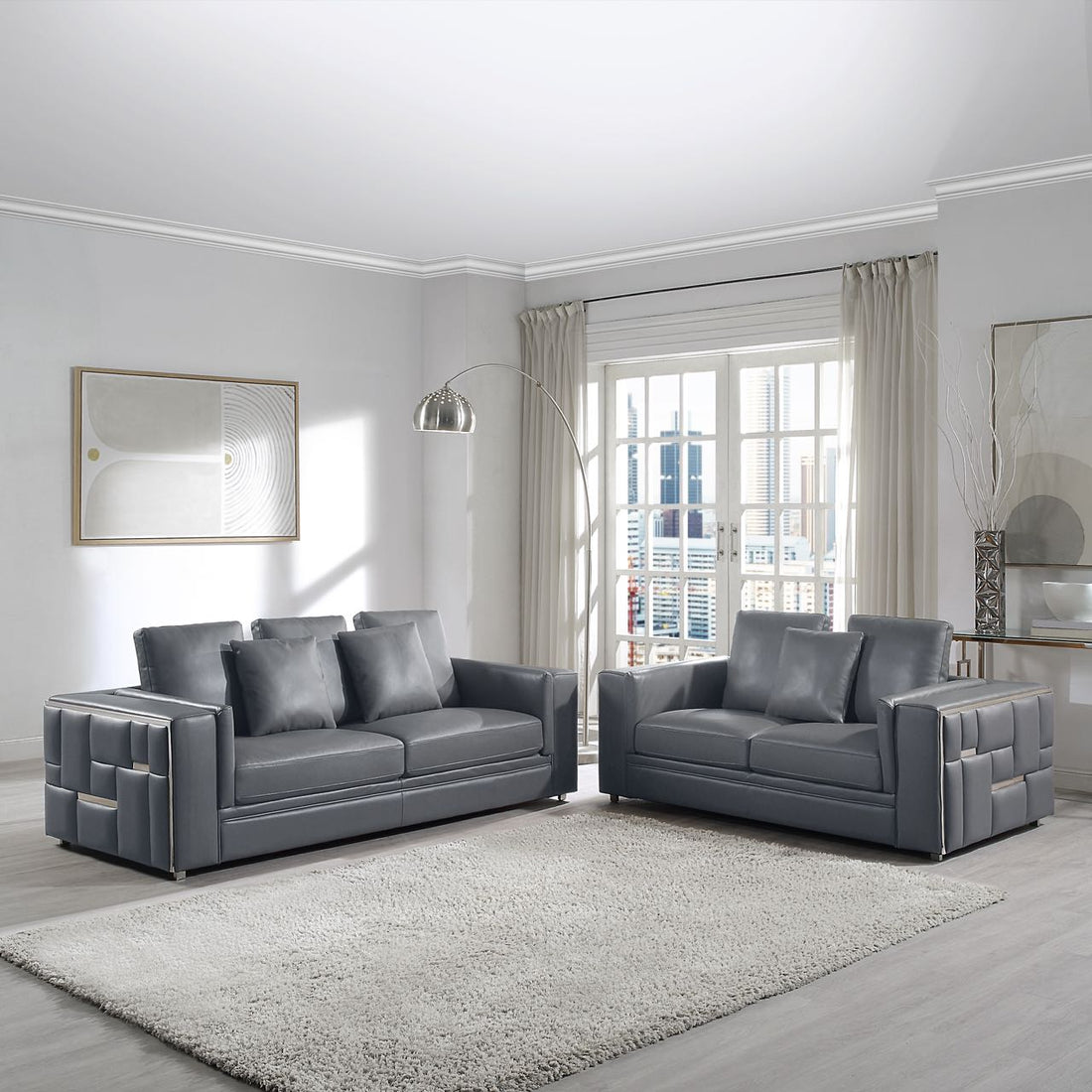 Artisan Aneil Loveseat Dark Grey