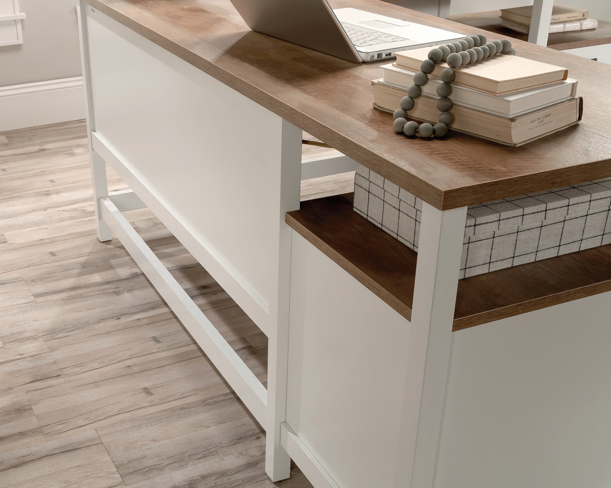 Cottage Road  White L-Shaped Desk with Drawers