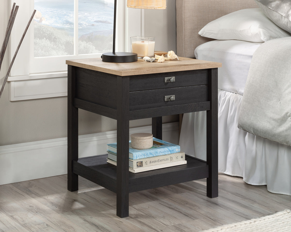 Cottage Road  Night Stand with Drawer in Raven Oak