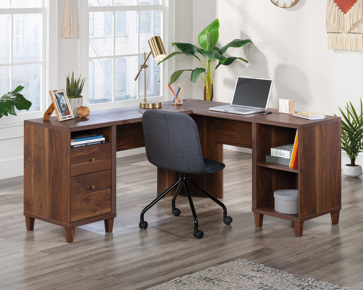 Willow Place  L-Shaped Home Office Desk in Grand Walnut