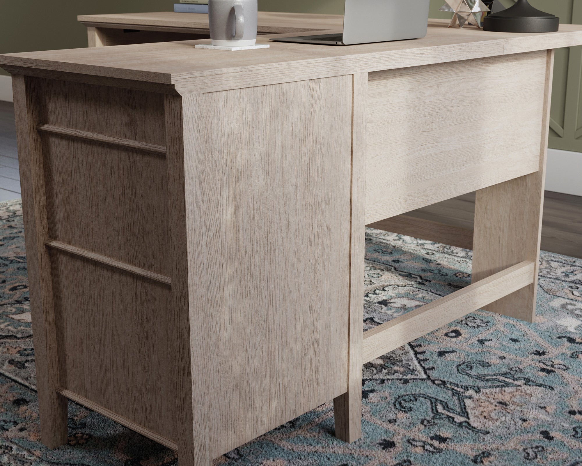 East Adara  L-Shaped Computer Desk in Cascade Oak