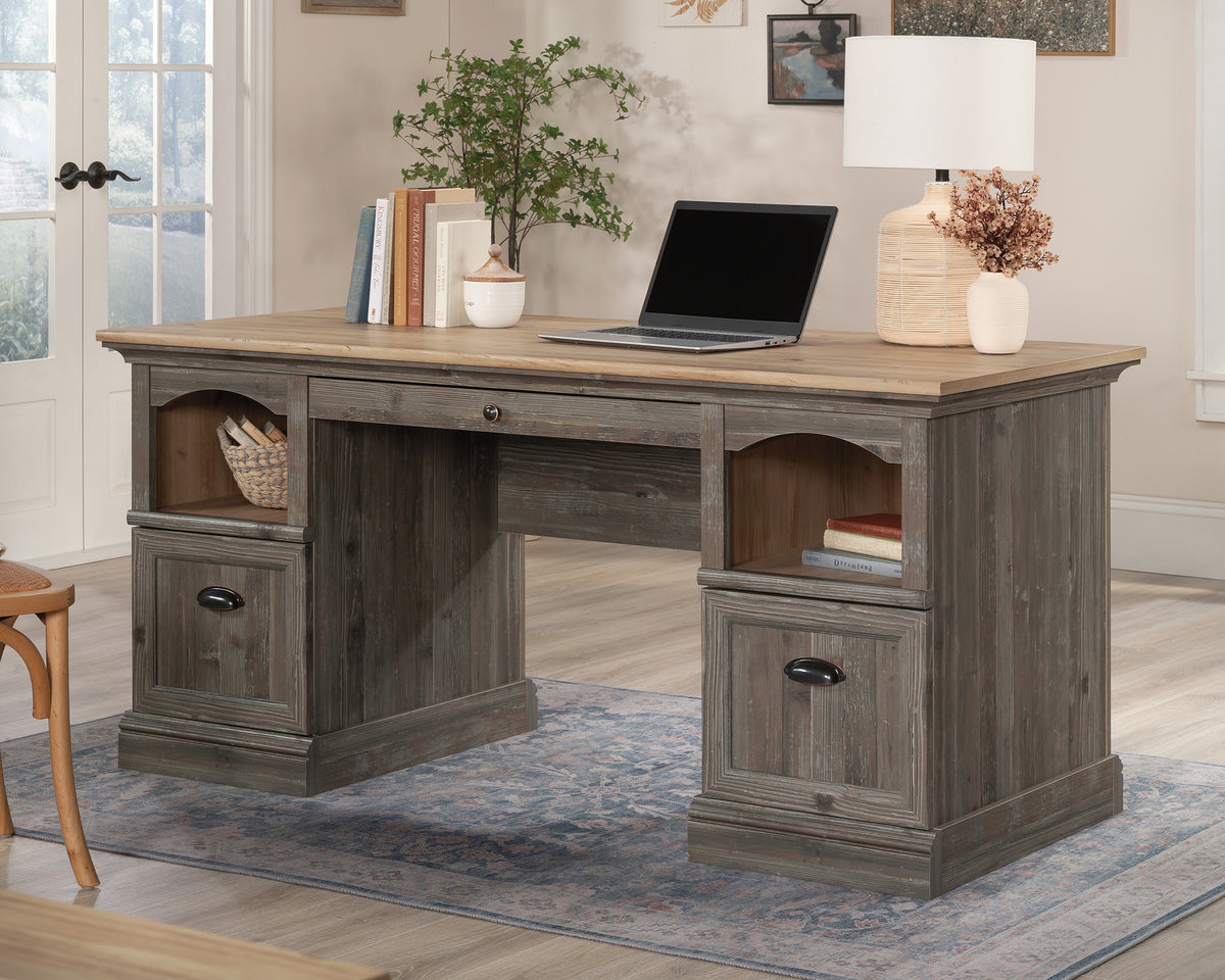 Sonnet Springs  Executive Pedestal Desk in Pebble Pine