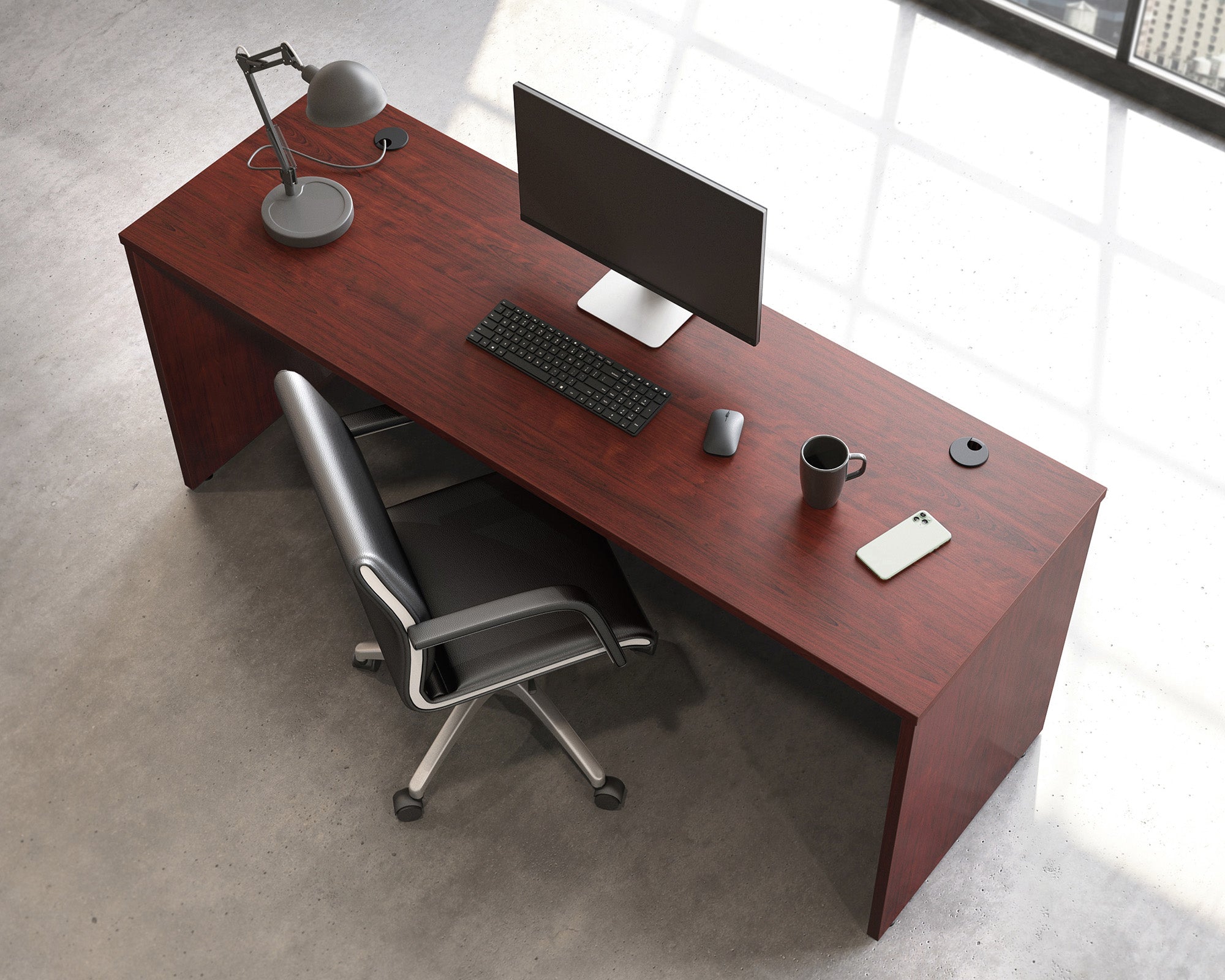 Affirm 72" x 24" Cherry Commercial Office Desk