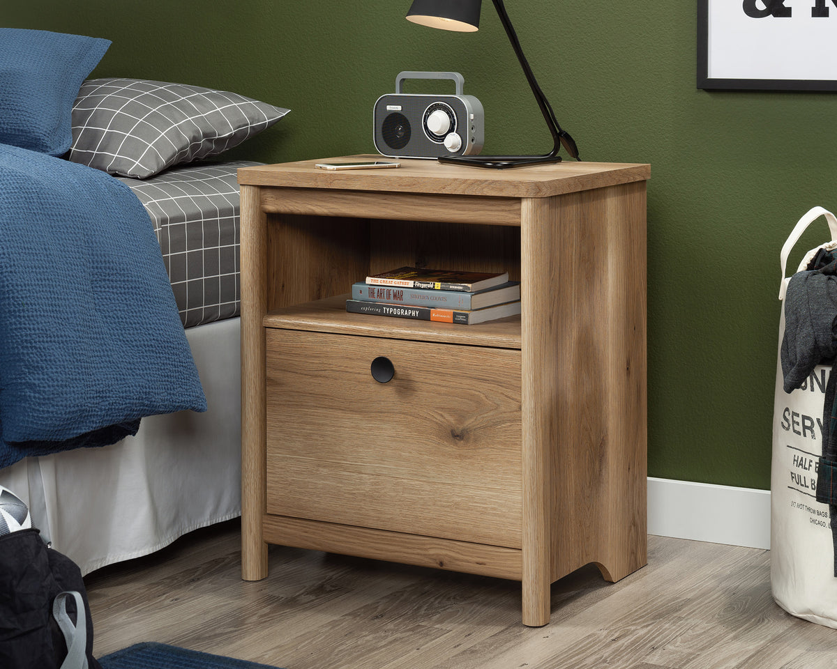 Dover Edge  Night Stand with Drawer in Timber Oak