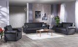 Bellona Floris 3 Seat Sleeper Sofa (Santa Glory Black) by Bellona