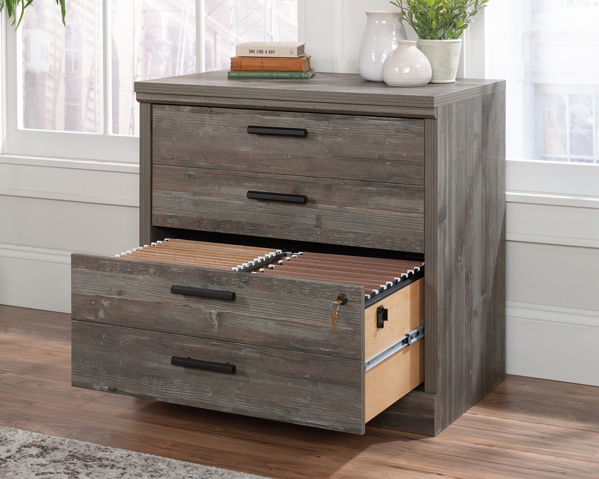 Aspen Post  2-Drawer Lateral File Cabinet in Pebble Pine