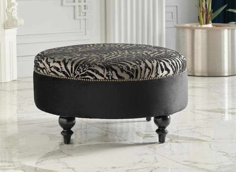 Bellona Gaze Ottoman (Gaze Main/Duca Black) by Bellona