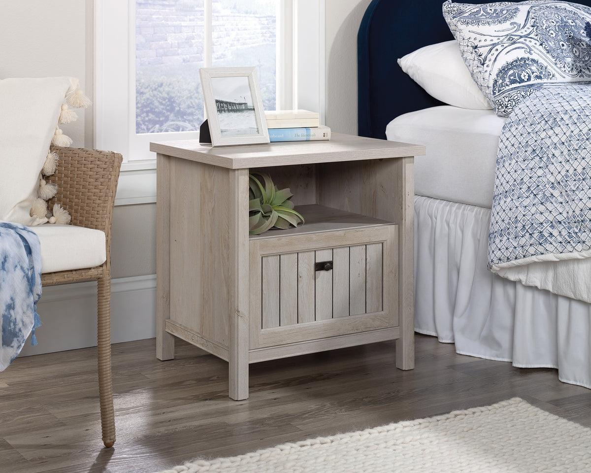 Costa Night Stand with Drawer in Chalked Chestnut